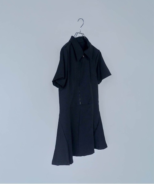 Carmelo(カーメロ)の「Polo Zip Mini Flare OP / ハーフジップフレアミニワンピース(ワンピース・レディース・アイボリー/ブラック・FREE)」の5枚目の写真
