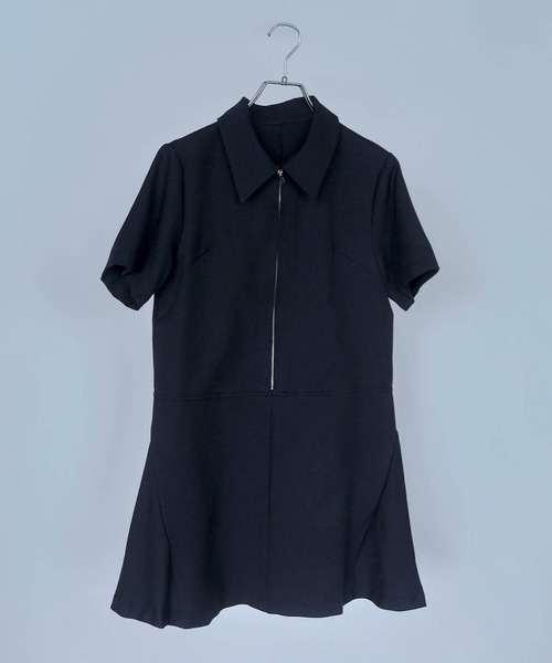 Carmelo(カーメロ)の「Polo Zip Mini Flare OP / ハーフジップフレアミニワンピース(ワンピース・レディース・アイボリー/ブラック・FREE)」の20枚目の写真