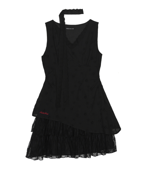 NICK&NICOLE(ニックアンドニコール)の「FLORAL LINEN SCARF DRESS_BLACK(ワンピース・レディース・その他・FREE)」の1枚目の写真
