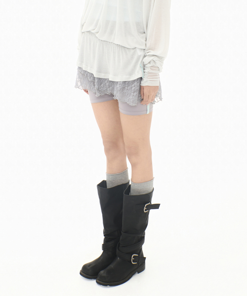 MIRECO（ミレコ）の「LACE LAYER WRAP SKORT STONE GREY（その他パンツ・レディース・その他・FREE）」の2枚目の写真