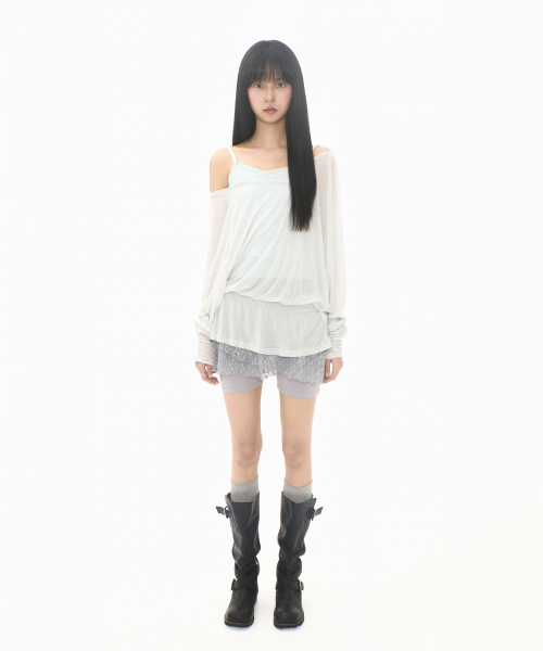 MIRECO（ミレコ）の「LACE LAYER WRAP SKORT STONE GREY（その他パンツ・レディース・その他・FREE）」の3枚目の写真