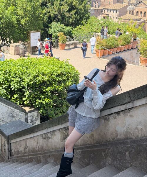 MIRECO（ミレコ）の「LACE LAYER WRAP SKORT STONE GREY（その他パンツ・レディース・その他・FREE）」の6枚目の写真