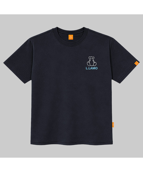 LLAMO(エラモ)の「ラインベア 半袖Tシャツ 男女共用 ビッグサイズ S 4XL(Tシャツ/カットソー・レディース・ホワイト/チャコールグレー/ネイビー・SMALL/MEDIUM/LARGE/X-LARGE/2XL/4XL/3XL)」の1枚目の写真