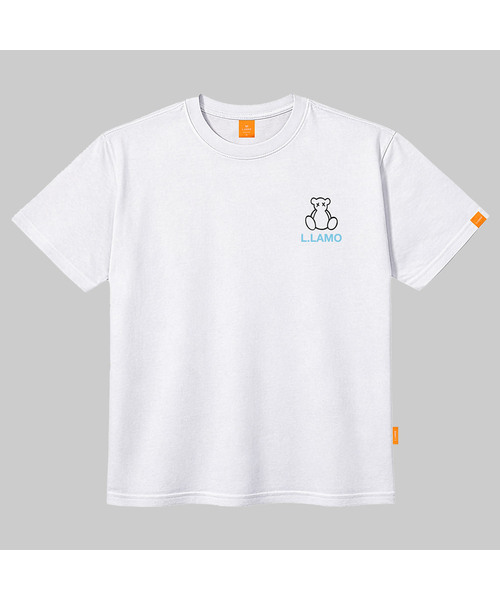 LLAMO(エラモ)の「ラインベア 半袖Tシャツ 男女共用 ビッグサイズ S 4XL(Tシャツ/カットソー・レディース・ホワイト/チャコールグレー/ネイビー・SMALL/MEDIUM/LARGE/X-LARGE/2XL/4XL/3XL)」の2枚目の写真