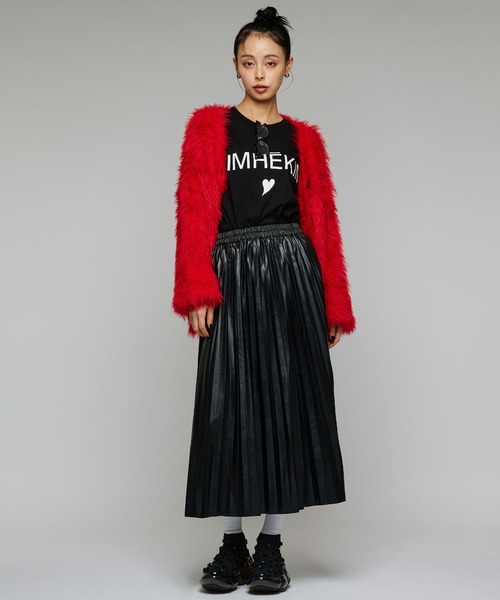 Narcissus(ナルシス)の「【Narcissus / KIMHEKIM WOMAN ( キムへキム ) 】ハートオーバーTシャツ 半袖 ロゴ(Tシャツ/カットソー・レディース・ブラック・XS/S size)」の3枚目の写真