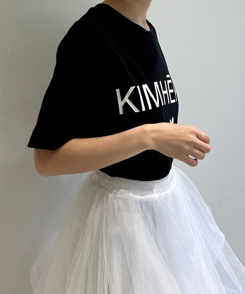 Narcissus(ナルシス)の「【Narcissus / KIMHEKIM WOMAN ( キムへキム ) 】ハートオーバーTシャツ 半袖 ロゴ(Tシャツ/カットソー・レディース・ブラック・XS/S size)」の9枚目の写真