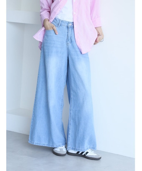 fifth（フィフス）の「バックゴムワイドデニム（デニムパンツ・レディース・インディゴブルー/ライトブルー・M/S/L）」の2枚目の写真