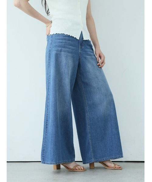 fifth（フィフス）の「バックゴムワイドデニム（デニムパンツ・レディース・インディゴブルー/ライトブルー・M/S/L）」の14枚目の写真