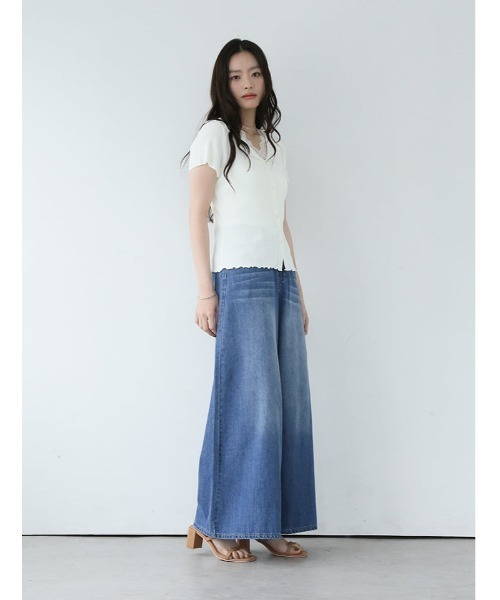 fifth（フィフス）の「バックゴムワイドデニム（デニムパンツ・レディース・インディゴブルー/ライトブルー・M/S/L）」の3枚目の写真