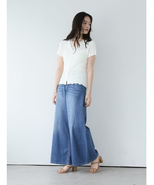 fifth（フィフス）の「バックゴムワイドデニム（デニムパンツ・レディース・インディゴブルー/ライトブルー・M/S/L）」の4枚目の写真