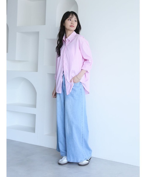 fifth（フィフス）の「バックゴムワイドデニム（デニムパンツ・レディース・インディゴブルー/ライトブルー・M/S/L）」の6枚目の写真