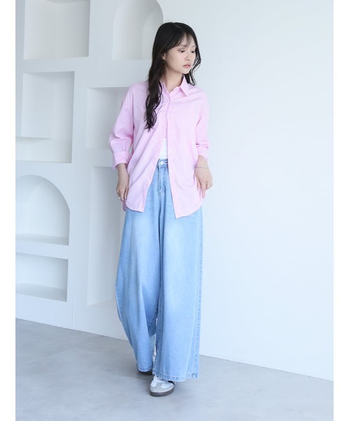 fifth（フィフス）の「バックゴムワイドデニム（デニムパンツ・レディース・インディゴブルー/ライトブルー・M/S/L）」の7枚目の写真