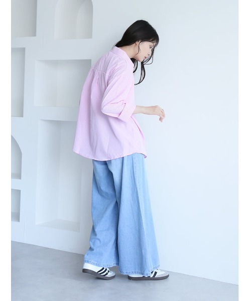fifth（フィフス）の「バックゴムワイドデニム（デニムパンツ・レディース・インディゴブルー/ライトブルー・M/S/L）」の9枚目の写真