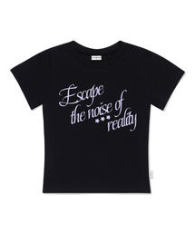 ザ・ノイズプリントスリムフィット半袖Tシャツブラック