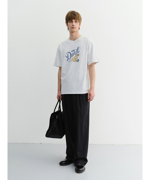 DUNST FOR MEN（ダンストフォーメン）の「DRAWING PUPPY T-SHIRT_UNISEX_UDTS6B127_LIGHT MELANGE GREY（Tシャツ/カットソー・メンズ・ライトグレー・SMALL/MEDIUM/LARGE/X-LARGE/XX-LARGE/X-SMALL）」の2枚目の写真