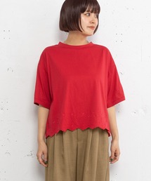 POU DOU DOU | バードスカラップ刺繍Tee(Tシャツ/カットソー)