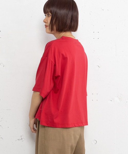 POU DOU DOU(プードゥドゥ)の「バードスカラップ刺繍Tee(Tシャツ/カットソー・レディース・オフホワイト/レッド/ブラック・3)」の9枚目の写真