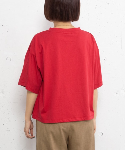 POU DOU DOU(プードゥドゥ)の「バードスカラップ刺繍Tee(Tシャツ/カットソー・レディース・オフホワイト/レッド/ブラック・3)」の10枚目の写真