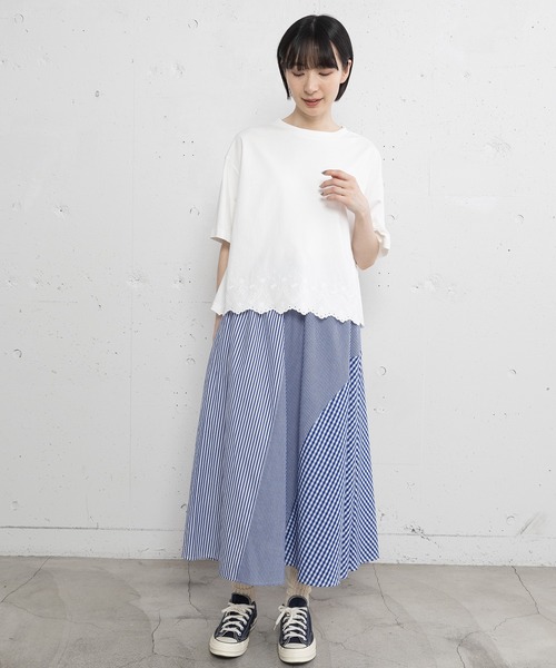 POU DOU DOU(プードゥドゥ)の「バードスカラップ刺繍Tee(Tシャツ/カットソー・レディース・オフホワイト/レッド/ブラック・3)」の13枚目の写真