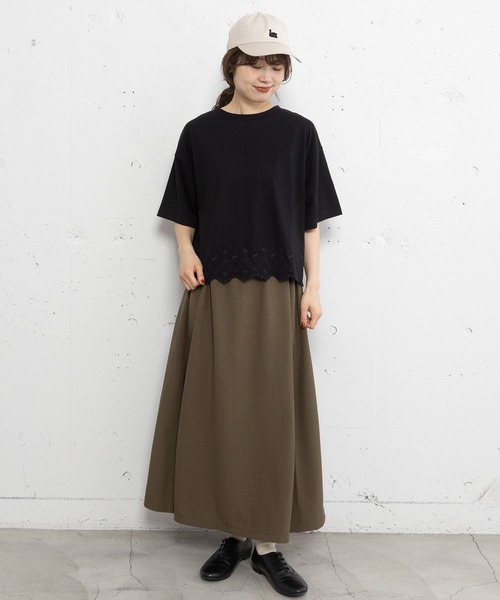 POU DOU DOU(プードゥドゥ)の「バードスカラップ刺繍Tee(Tシャツ/カットソー・レディース・オフホワイト/レッド/ブラック・3)」の22枚目の写真