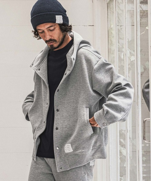 wjk reluxe(ダブルジェーケーリラックス)の「mpa4185- Double Knit Hoodie パーカー(WR26W-20)(パーカー・メンズ・トップグレー/ブラック/ネイビー・L/M/S)」の1枚目の写真