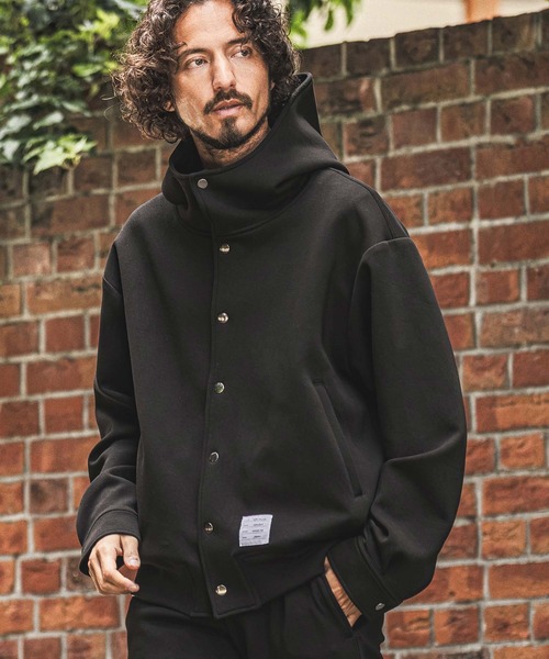 wjk reluxe(ダブルジェーケーリラックス)の「mpa4185- Double Knit Hoodie パーカー(WR26W-20)(パーカー・メンズ・トップグレー/ブラック/ネイビー・L/M/S)」の4枚目の写真