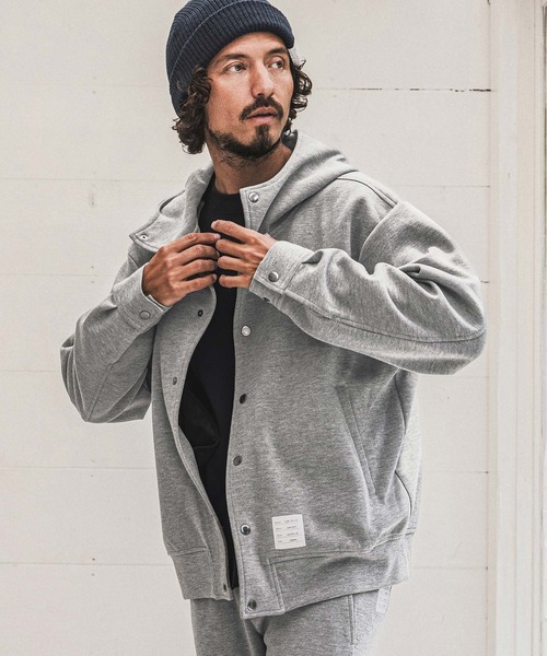 wjk reluxe(ダブルジェーケーリラックス)の「mpa4185- Double Knit Hoodie パーカー(WR26W-20)(パーカー・メンズ・トップグレー/ブラック/ネイビー・L/M/S)」の9枚目の写真