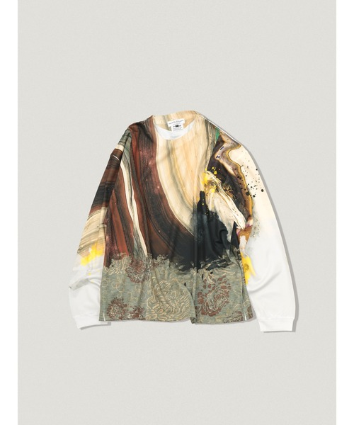 elephant TRIBAL fabrics(エレファントトライバルファブリックス)の「elephant TRIBAL fabrics Product Over Print L-T (E38-3753)(Tシャツ/カットソー・メンズ・ベージュ/ブラック/ネイビー・FREE)」の1枚目の写真