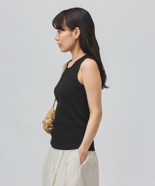 TIGORA(ティゴラ)の「ティゴラ TIGORA ストレッチリブタンクトップ(タンクトップ・レディース・ブラック/ライトベージュ・S/M/L/XL)」の17枚目の写真