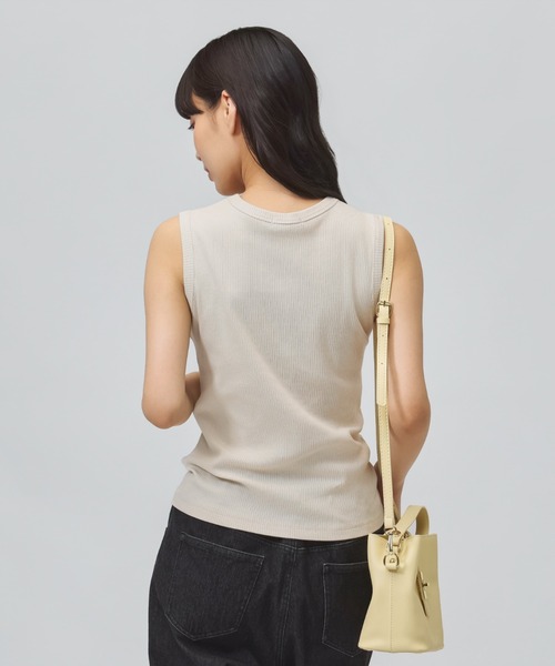 TIGORA(ティゴラ)の「ティゴラ TIGORA ストレッチリブタンクトップ(タンクトップ・レディース・ブラック/ライトベージュ・S/M/L/XL)」の7枚目の写真