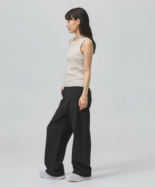 TIGORA(ティゴラ)の「ティゴラ TIGORA ストレッチリブタンクトップ(タンクトップ・レディース・ブラック/ライトベージュ・S/M/L/XL)」の11枚目の写真