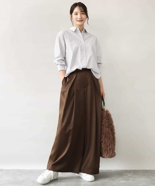MK MICHEL KLEIN（エムケーミッシェルクラン）の「[防シワ/洗える]コットン混ベーシックシャツ（ストライプ）（シャツ/ブラウス・レディース・ブルー/ライトグレー・38）」の7枚目の写真