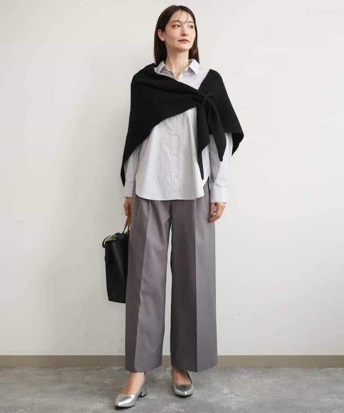 MK MICHEL KLEIN（エムケーミッシェルクラン）の「[防シワ/洗える]コットン混ベーシックシャツ（ストライプ）（シャツ/ブラウス・レディース・ブルー/ライトグレー・38）」の8枚目の写真