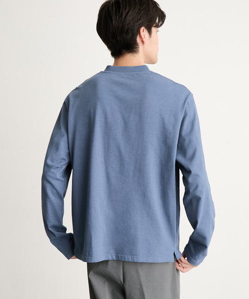 MONO-MART(モノマート)の「【EASY COMFORTシリーズ】USAコットン ベーシック コンパクトフィット ヘンリーネック長袖Tシャツ<UVカット>(Tシャツ/カットソー・メンズ・ブラック/ワイン系/ダークグレー/ブラウン系/グレイッシュブルー/オリーブ/ライトグレー/ホワイト・XL/L/M/S)」の15枚目の写真