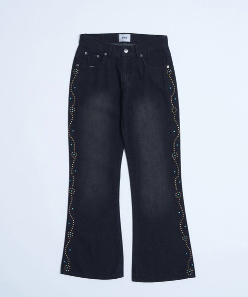WHO'S WHO gallery(フーズフーギャラリー)の「ビジュフレアデニム(デニムパンツ・レディース・ブラック/ブルー・SMALL/MEDIUM)」の2枚目の写真