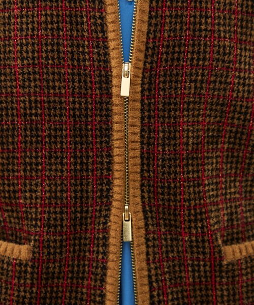 MACPHEE(マカフィー)の「【WEB先行予約】シェニールジャカード ジップアップベスト(ベスト・レディース・ネイビー/ブラウン系その他・S)」の13枚目の写真