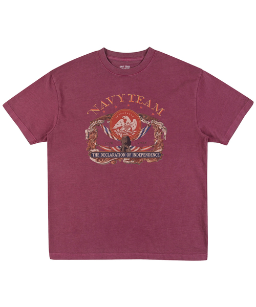 NAVYTEAM(ネイビーチーム)の「1776 1926 ピグメント半袖Tシャツ(4色)(Tシャツ/カットソー・レディース・ブラウン/ブルー/バーガンディー/チャコールグレー・LARGE/SMALL/X-LARGE/MEDIUM)」の4枚目の写真