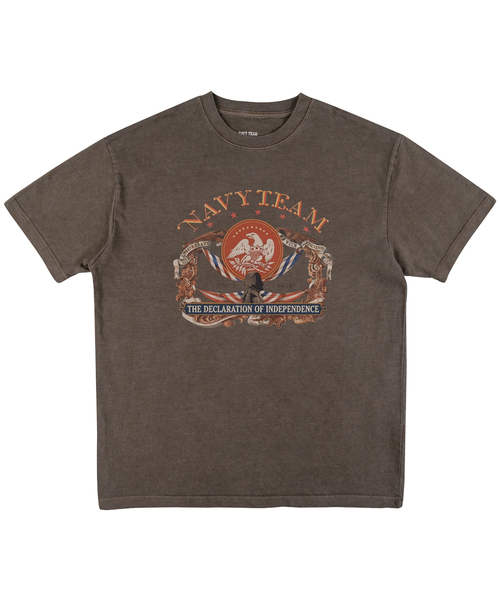 NAVYTEAM(ネイビーチーム)の「1776 1926 ピグメント半袖Tシャツ(4色)(Tシャツ/カットソー・レディース・ブラウン/ブルー/バーガンディー/チャコールグレー・LARGE/SMALL/X-LARGE/MEDIUM)」の2枚目の写真
