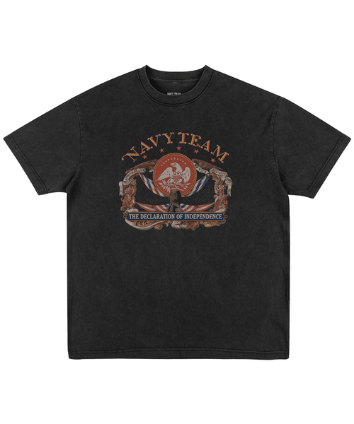 NAVYTEAM(ネイビーチーム)の「1776 1926 ピグメント半袖Tシャツ(4色)(Tシャツ/カットソー・レディース・ブラウン/ブルー/バーガンディー/チャコールグレー・LARGE/SMALL/X-LARGE/MEDIUM)」の1枚目の写真