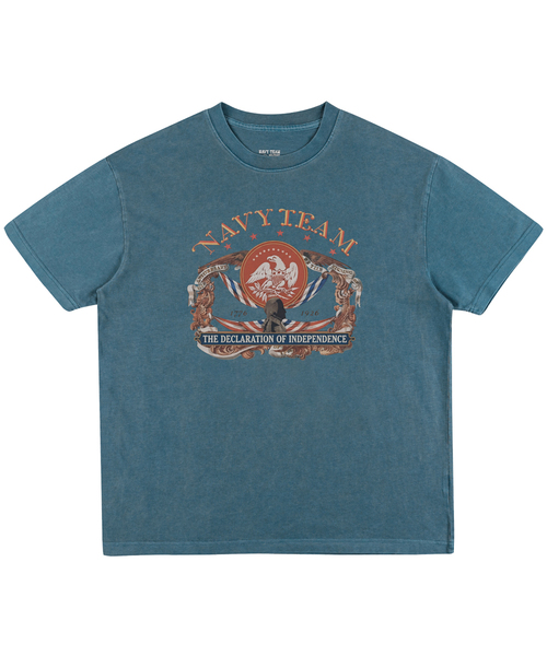 NAVYTEAM(ネイビーチーム)の「1776 1926 ピグメント半袖Tシャツ(4色)(Tシャツ/カットソー・レディース・ブラウン/ブルー/バーガンディー/チャコールグレー・LARGE/SMALL/X-LARGE/MEDIUM)」の3枚目の写真