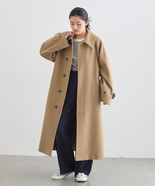 journal standard L'essage(ジャーナルスタンダードレサージュ)の「SUPER100モッサバルカラーコート(ステンカラーコート・レディース・ネイビー/キャメル・36/38)」の3枚目の写真