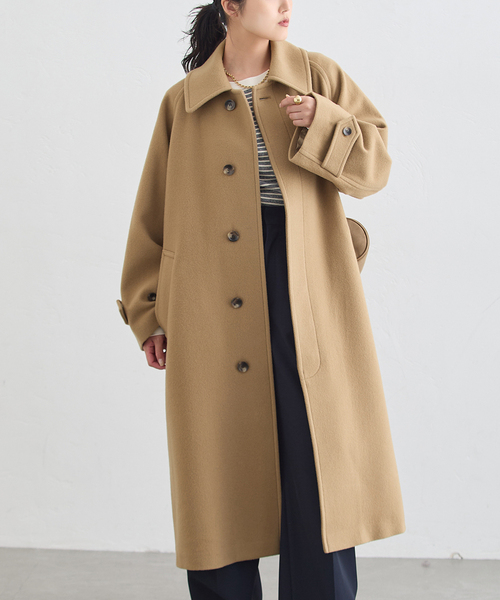 journal standard L'essage(ジャーナルスタンダードレサージュ)の「SUPER100モッサバルカラーコート(ステンカラーコート・レディース・ネイビー/キャメル・36/38)」の20枚目の写真