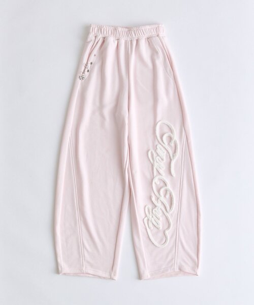 OLIVE des OLIVE(オリーブデオリーブ)の「ファーロゴバレルレッグパンツ(スウェットパンツ・レディース・ピンク/ブラック/チャコールグレー・FREE)」の5枚目の写真