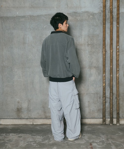 ILL'S(イルズ)の「キーリングループ ワンポイント ナイロンワイドカーゴパンツ ユニセックス(カーゴパンツ・メンズ・グレー/ネイビー/ブラック・L/M)」の8枚目の写真