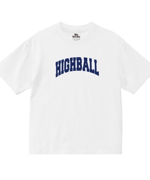 NOBOUND(ノーバウンド)の「NOBOUND(ノーバウンド) 半袖Tシャツ HIGHBALL ハイボール ロゴ プリント ビッグシルエット トップス カットソー レディース(Tシャツ/カットソー・レディース・ホワイト/ブラック/ネイビー・S)」の2枚目の写真