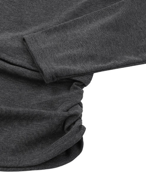 MUCENT(ムセント)の「A'GEM/9 × .kom 『MUCENT/ムセント』 RIVA SHIRRING SLIT OFF SHOULDER LONG SLEEVE TEE/RIVA シャーリングスリットオフショルダー(その他トップス・レディース・ブラック/チャコールグレー/ホワイト・FREE)」の9枚目の写真