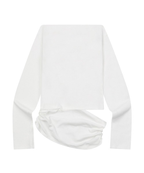 MUCENT(ムセント)の「A'GEM/9 × .kom 『MUCENT/ムセント』 RIVA SHIRRING SLIT OFF SHOULDER LONG SLEEVE TEE/RIVA シャーリングスリットオフショルダー(その他トップス・レディース・ブラック/チャコールグレー/ホワイト・FREE)」の10枚目の写真