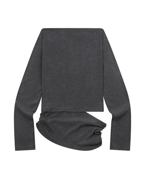 MUCENT(ムセント)の「A'GEM/9 × .kom 『MUCENT/ムセント』 RIVA SHIRRING SLIT OFF SHOULDER LONG SLEEVE TEE/RIVA シャーリングスリットオフショルダー(その他トップス・レディース・ブラック/チャコールグレー/ホワイト・FREE)」の7枚目の写真