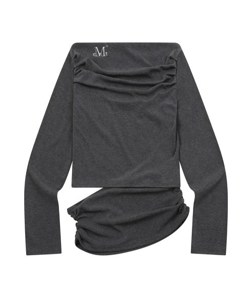 MUCENT(ムセント)の「A'GEM/9 × .kom 『MUCENT/ムセント』 RIVA SHIRRING SLIT OFF SHOULDER LONG SLEEVE TEE/RIVA シャーリングスリットオフショルダー(その他トップス・レディース・ブラック/チャコールグレー/ホワイト・FREE)」の14枚目の写真