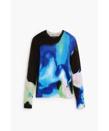 M.C. Lacroix abstract print crew neck knit / ラクロワアブストラクトプリントクルーネックニット